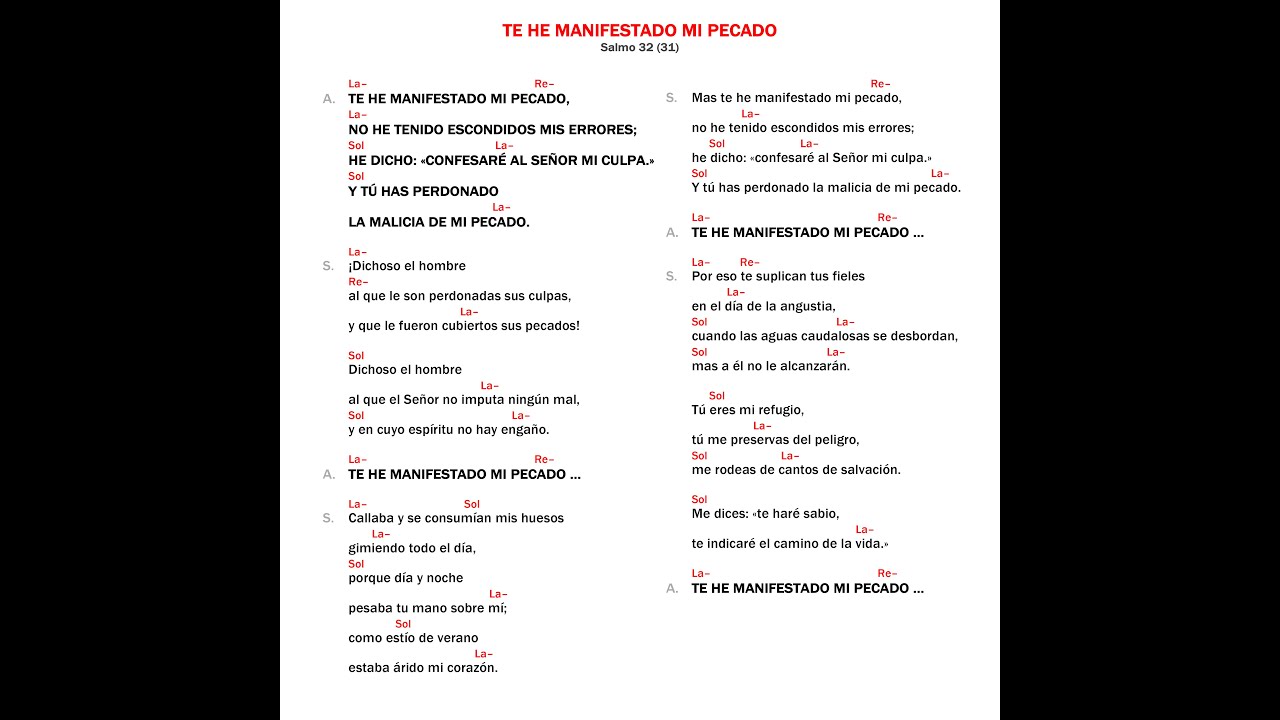 Te he manifestado mi pecado