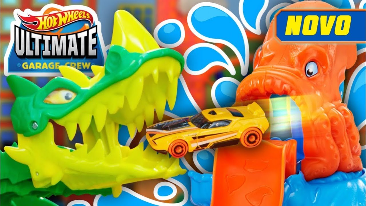 Batalha ÉPICA de MONSTROS GIGANTES em HOT WHEELS CITY! 🐙💥🐲 | Equipe Da Mega Garagem em Português