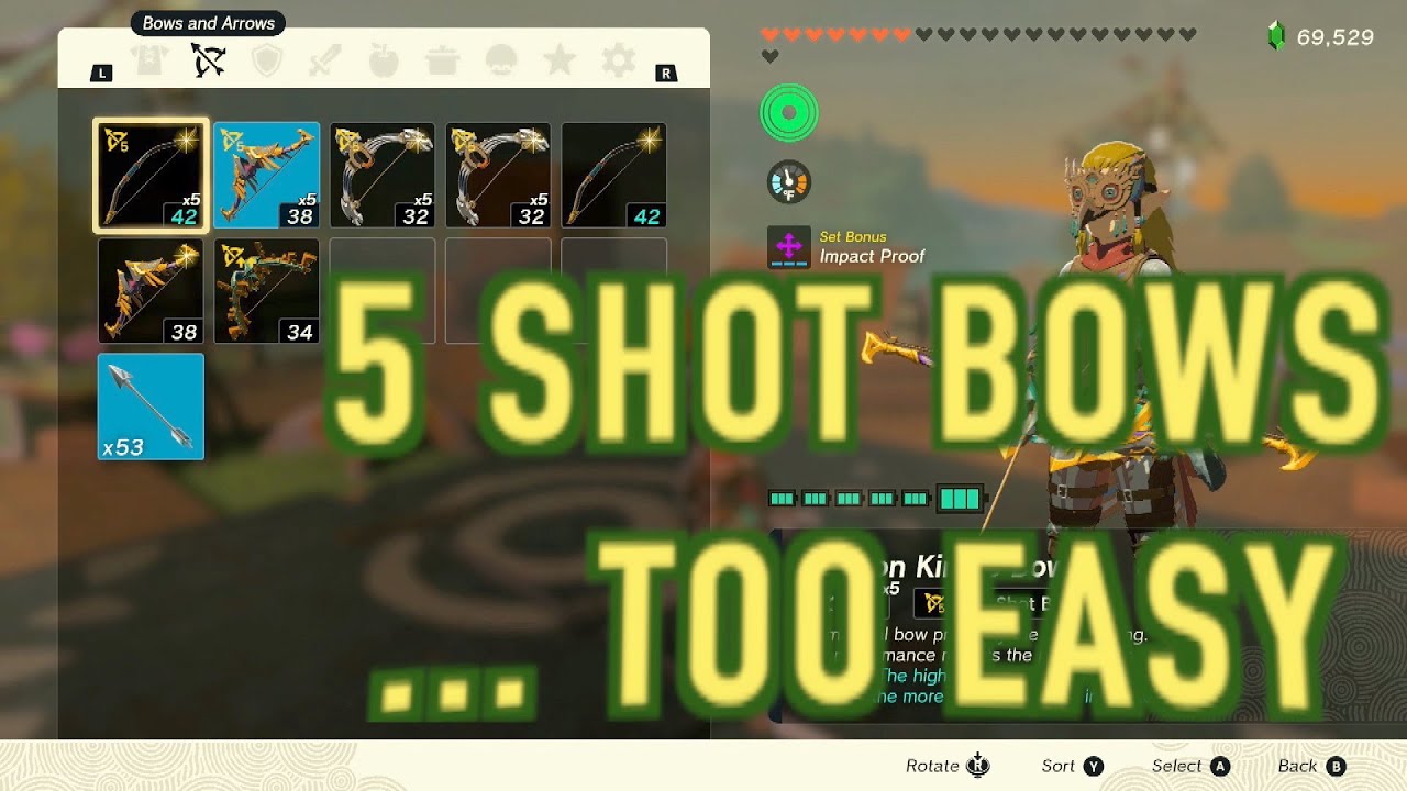 5 SHOT BOWS - THE COMPLETE GUIDE ON HOW TO MAKE THEM - ZELDA - TEARS OF THE KINGDOM - V 1.1.2
