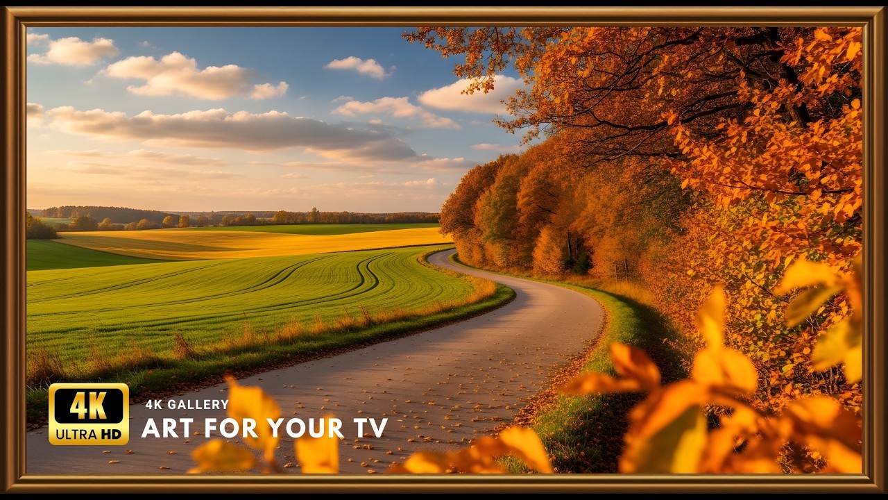 Spring Meadow Road 4K | Elegant Frame TV Wall Art