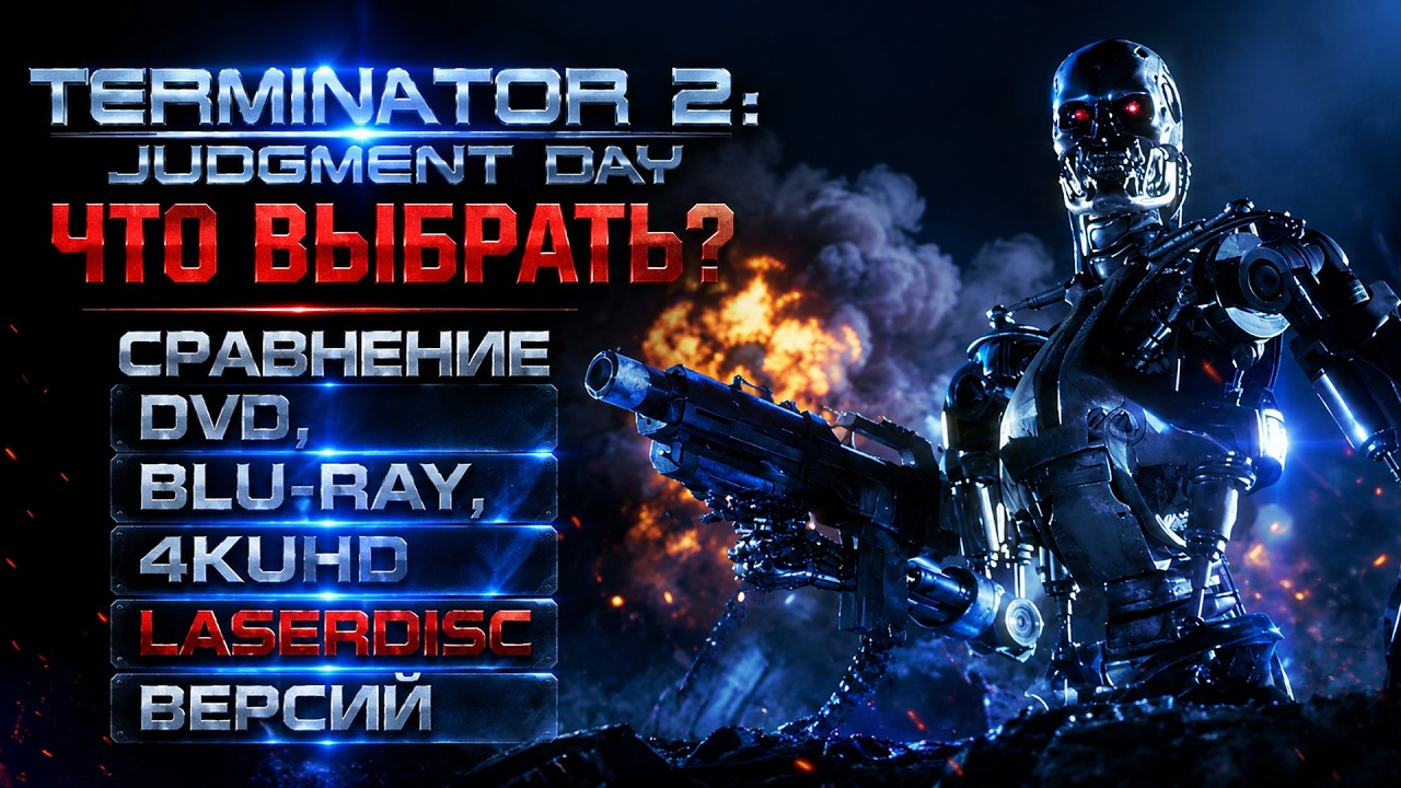 🎬TERMINATOR 2: JUDGMENT DAY/ ЧТО ВЫБРАТЬ?/ СРАВНЕНИЕ DVD, BLU-RAY, 4KUHD LASERDISC ВЕРСИЙ📀