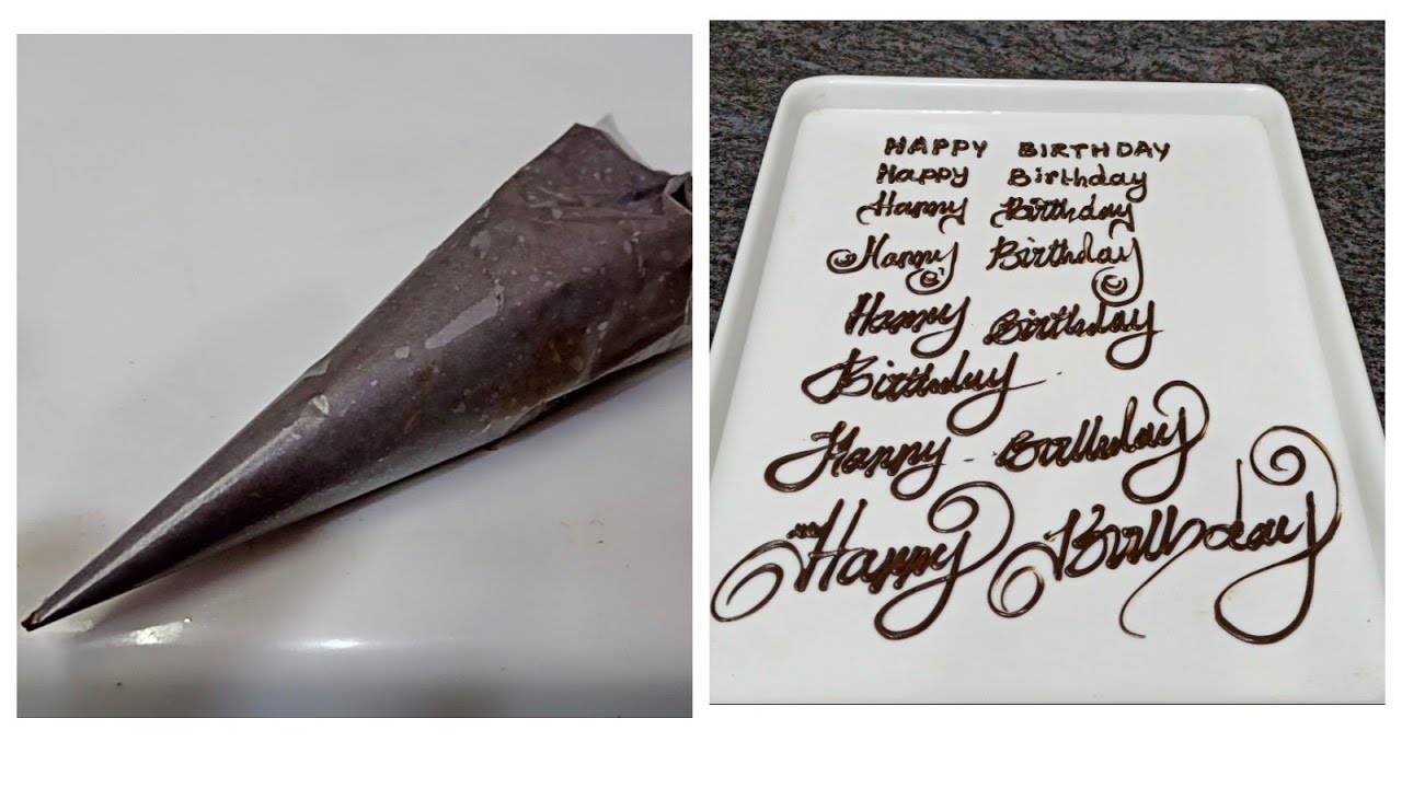 How to make name piping for all type of cake writing piping recipe video