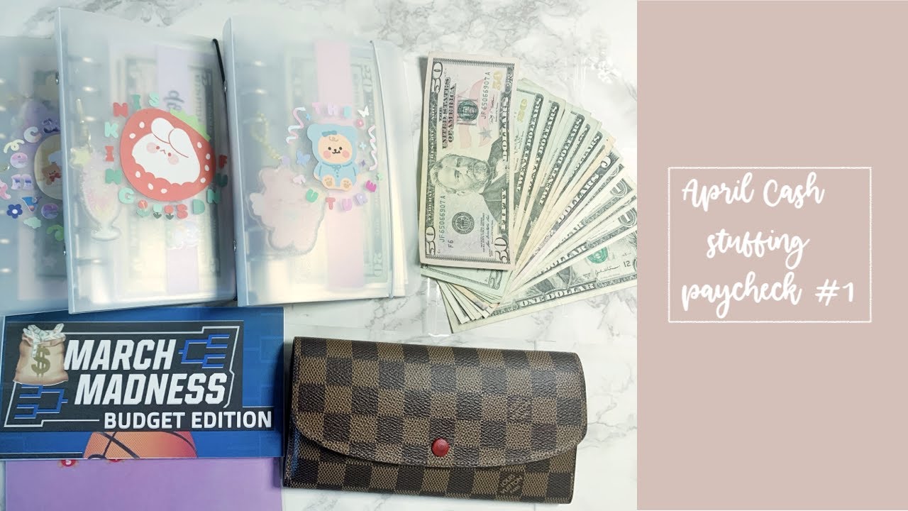 Cash envelope stuffing | April Paycheck #1| 21 year old college student