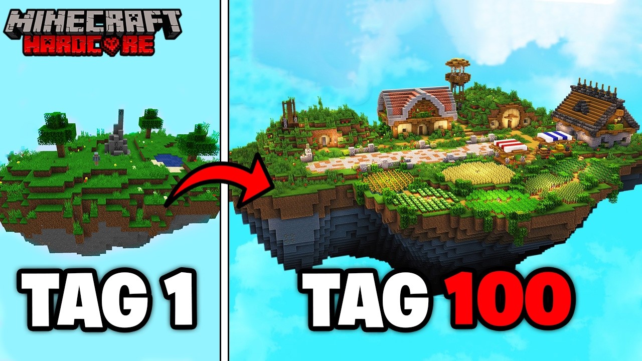 Ich überlebe 100 TAGE MINECRAFT auf einer FLIEGENDEN INSEL!