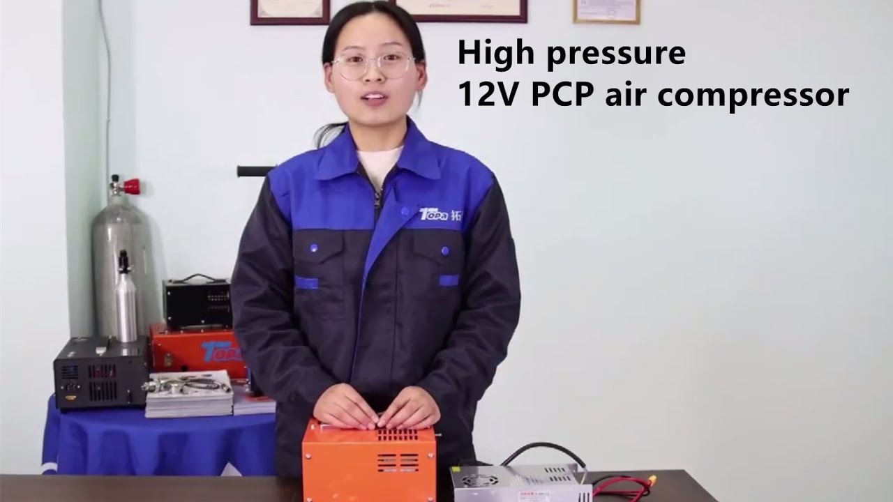 TOPA 30MPA 300 Bar 12V PCP air compressor with 110v 220v transformer
