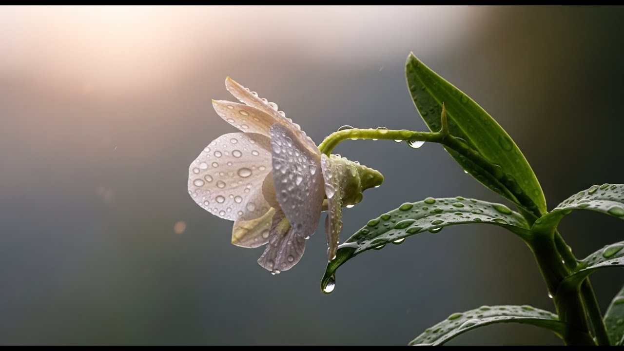 Orchid After Rain — Gentle Piano for Deep Relaxation | Breathing Nature View