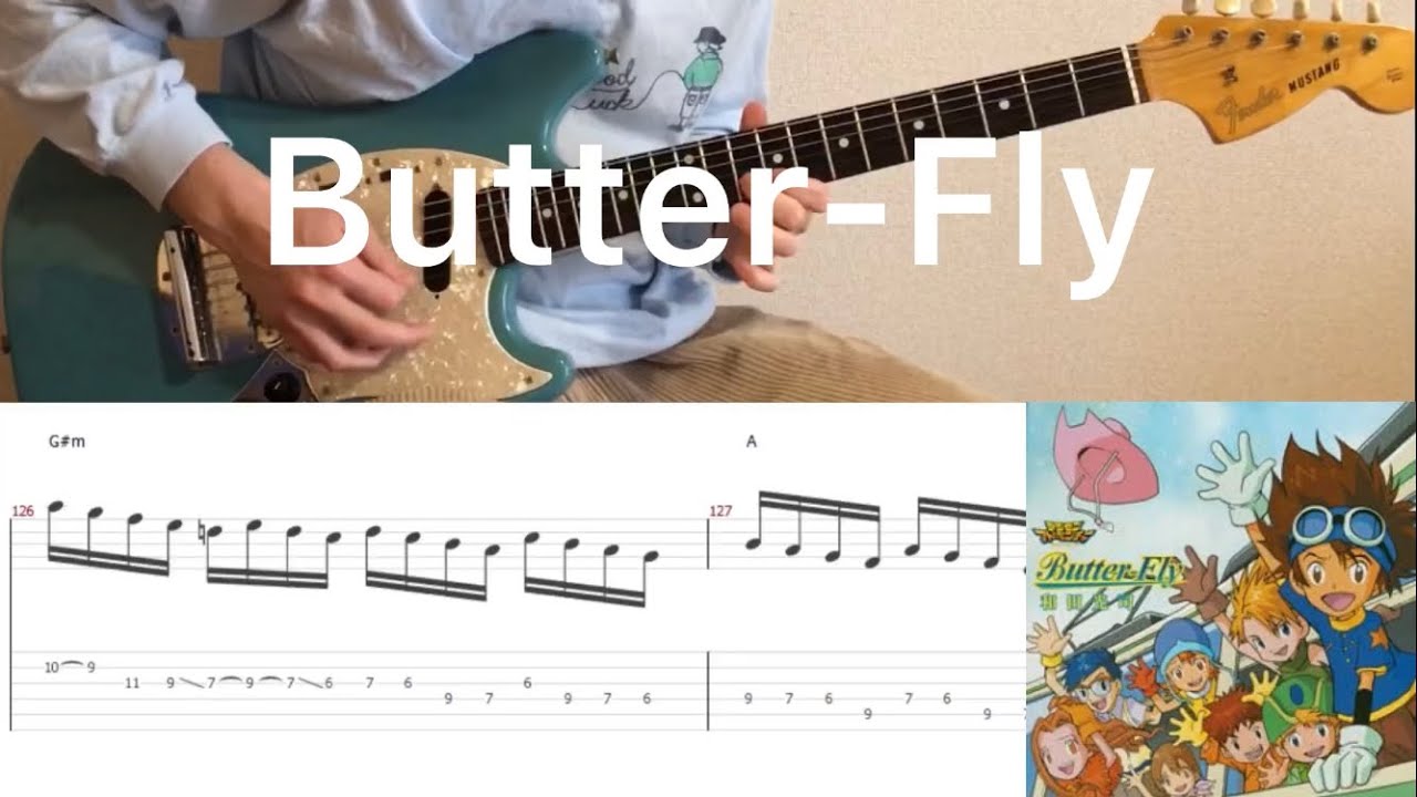 Digimon OP - Butter-Fly (guitar cover with tabs & chords)