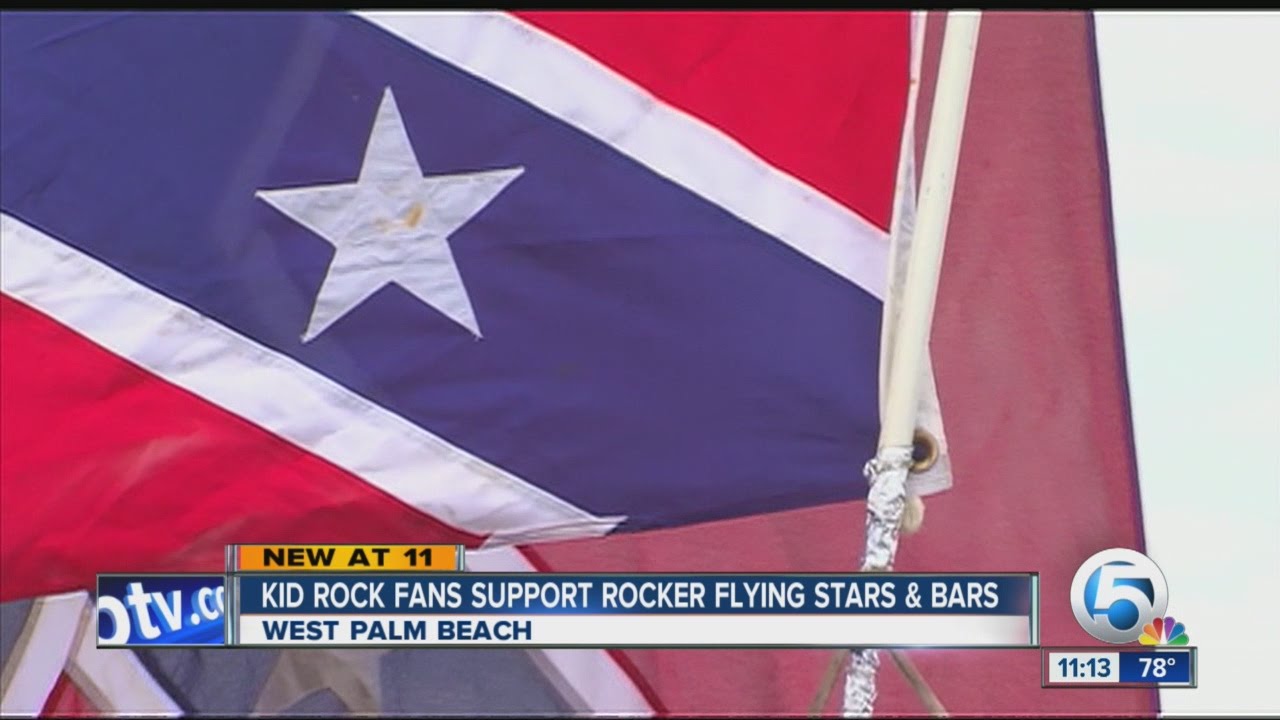 Kid rock fans support rocker flying stars & bars