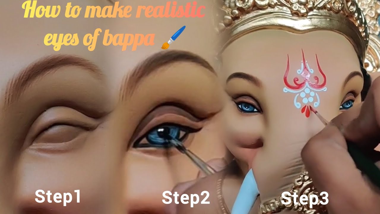 Full eyes painting process | ganpati bappa eyes painting