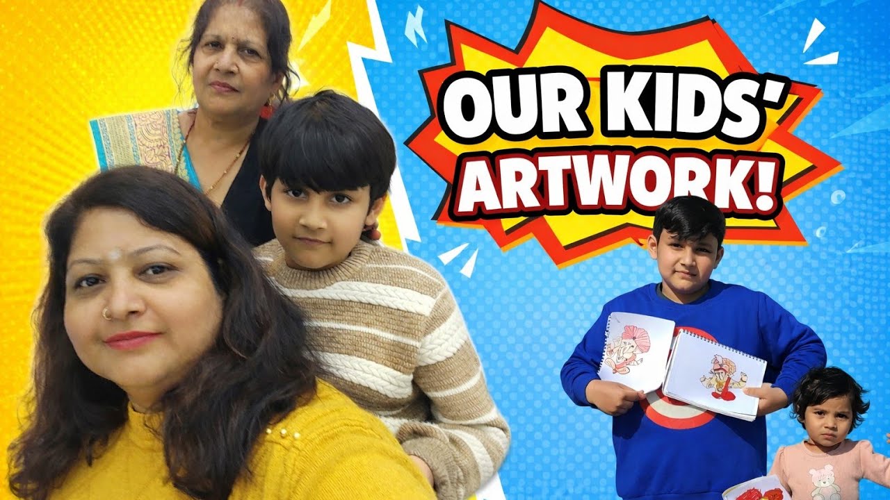 Bacho Ke Sath  Drawing Challenge 😍🎨 |Family Vlog India  