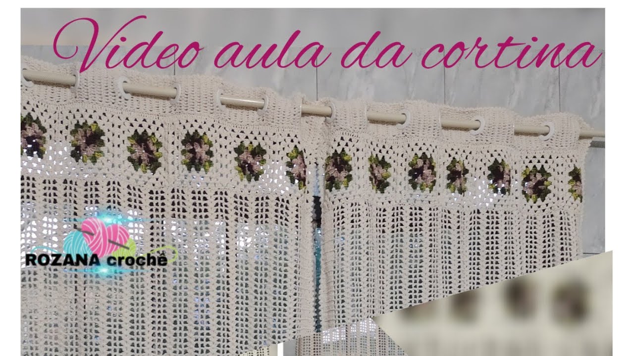 #amofasercrochepramim @vídeo passo a passo da cortina de crochê🧶 com ilhós
