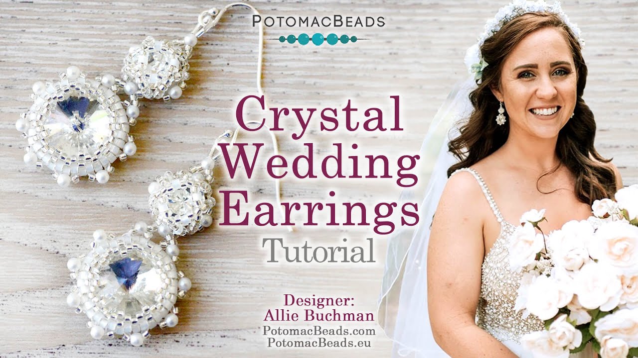 Crystal Wedding Earrings - DIY Jewelry Making Tutorial by PotomacBeads
