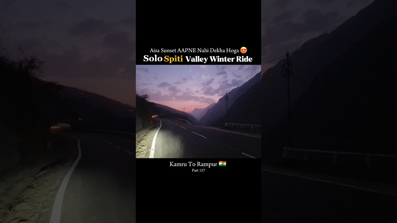 Sunset In Mountains #winterspiti #shorts #youtubeshorts #trending #motovlog #solo #travel