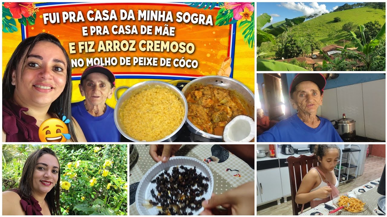  FUI NA CASA MINHA SOGRA E M&Atilde;E PASSAR TARDE COM ELA E OLHA PREPAREI ARROZ NO MOLHO DE PEIXE DE COCO