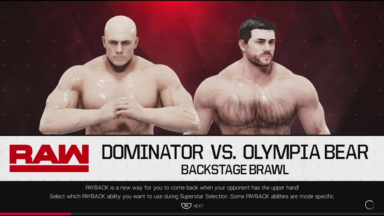 W2K19💪Testicular Claws💪Dominator v Olympia Bear💪Muscle Wrestling 