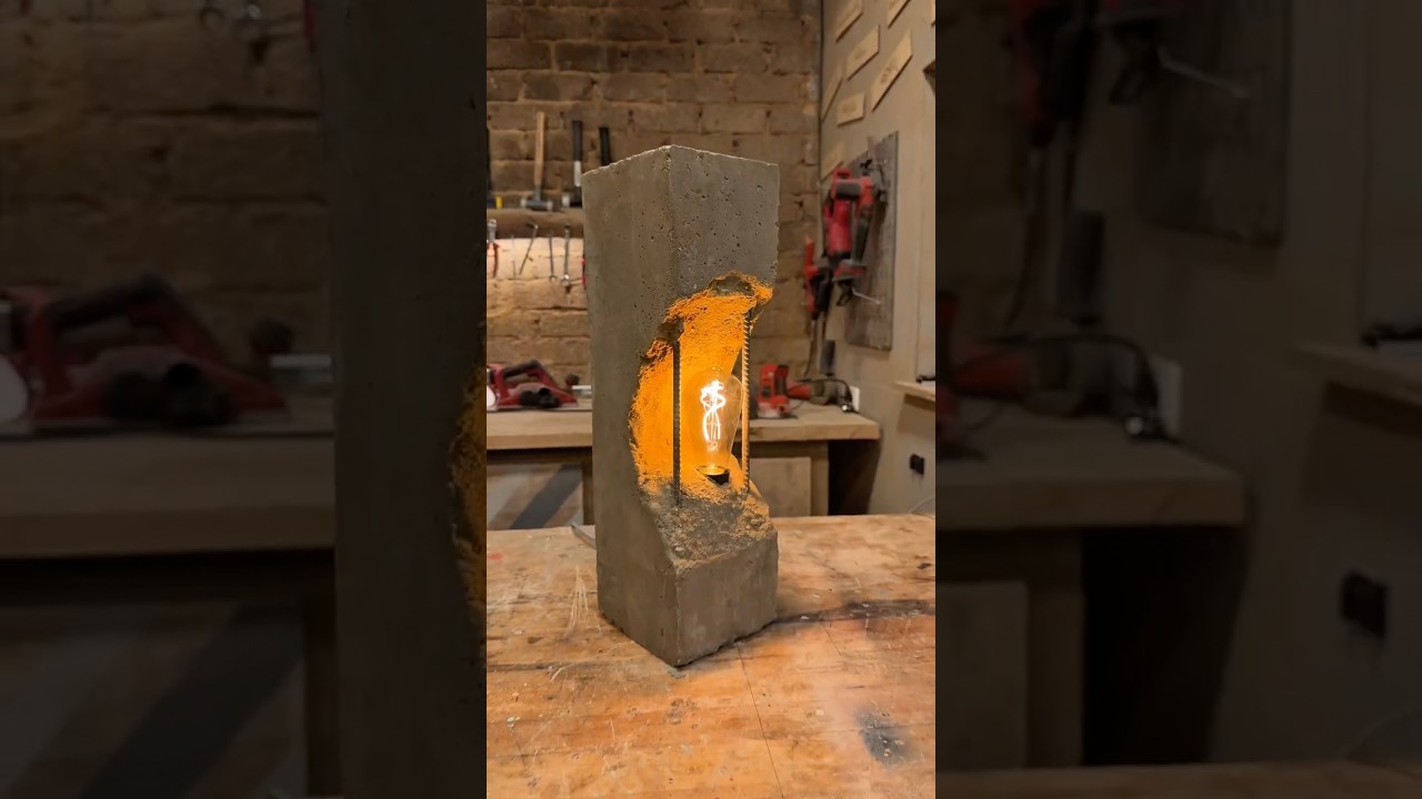 Betonlampe 💡 Ton an 🔊  #diy #beton #industrial #handmade #handwerk #handcraft #lampe #werkstatt