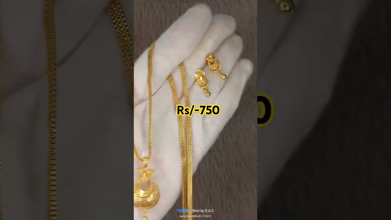 1 gram gold plated chain and pendent/one gram gold jewellery with price/chain pendant with price