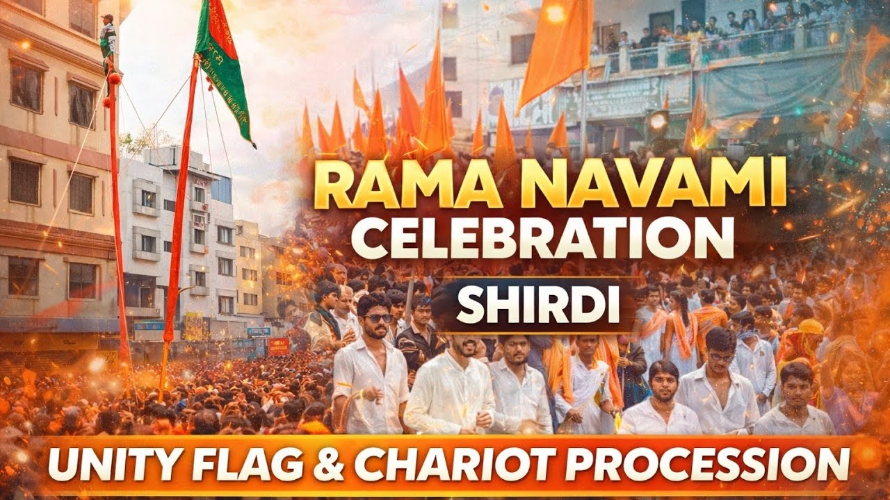 Shirdi Rama Navami Utsav, Unity Flags and Chariot Procession #aaosaibijlee #saibaba #unity #shirdi