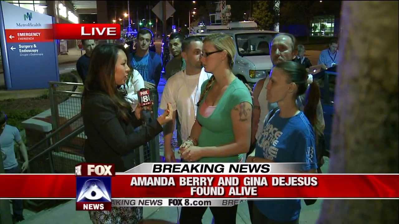 Amanda Berry's Family Cheers Outside Hospital
