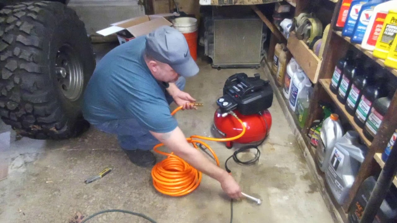 Porter Cable compact air compressor 6 gallon 150psi unboxing, testing and review