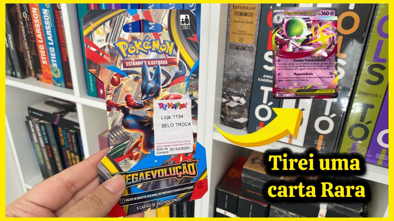 Abri meu primeiro pacotinho de cartas Pokémon 