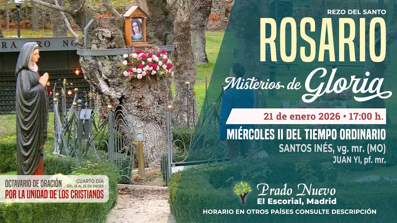 SANTO ROSARIO de hoy Miércoles (Misterios Gloriosos) en DIRECTO desde PRADO NUEVO a las 
