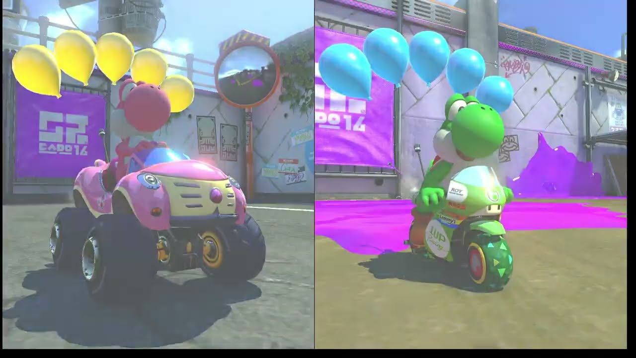 Mario Kart 8 All Battles Modes No Teams Pink Yoshi & Yoshi