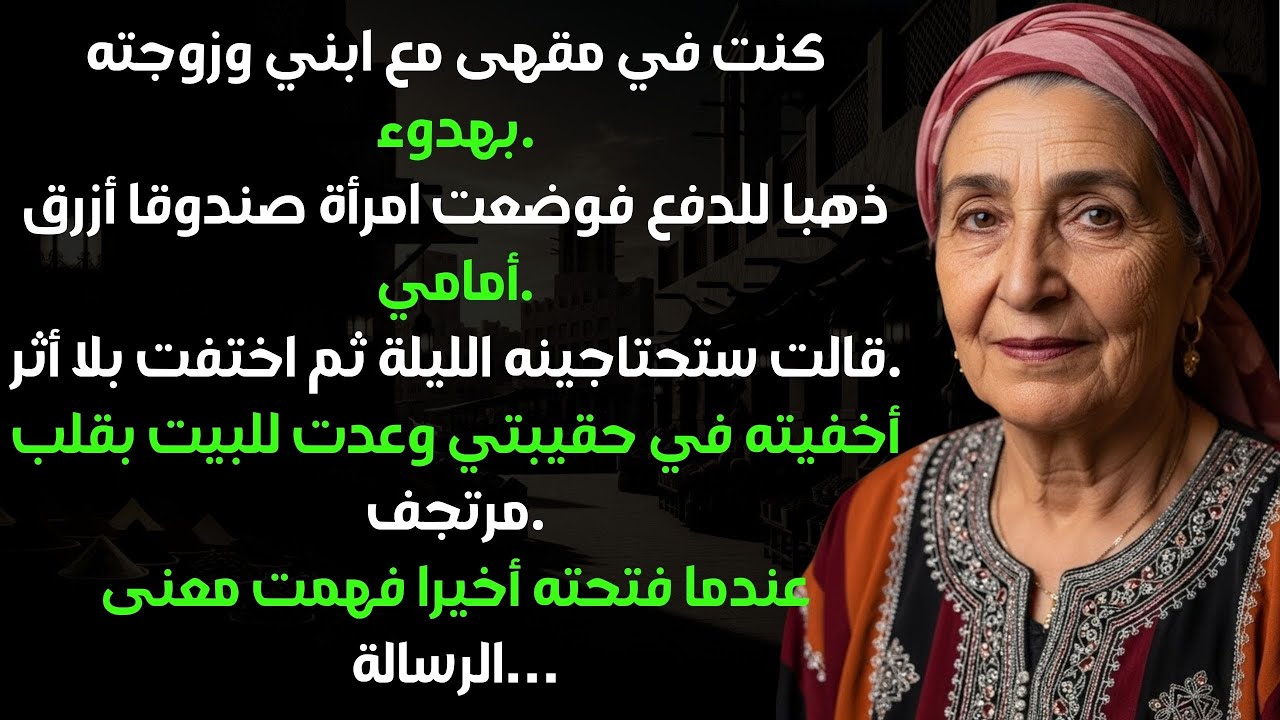 في المقهى تركت امرأة صندوقاً أزرق على طاولتي: 
