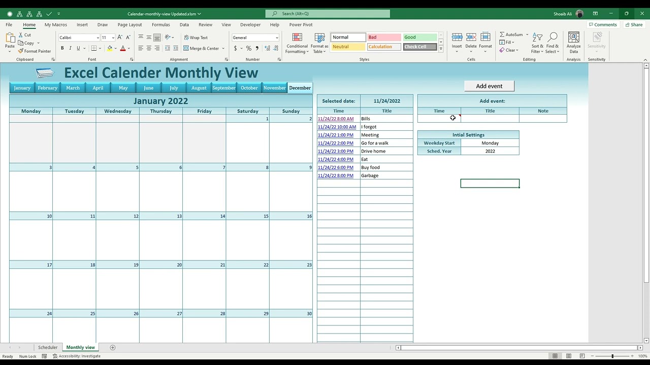 Dynamic Appointment Scheduler / Calendar Monthly View