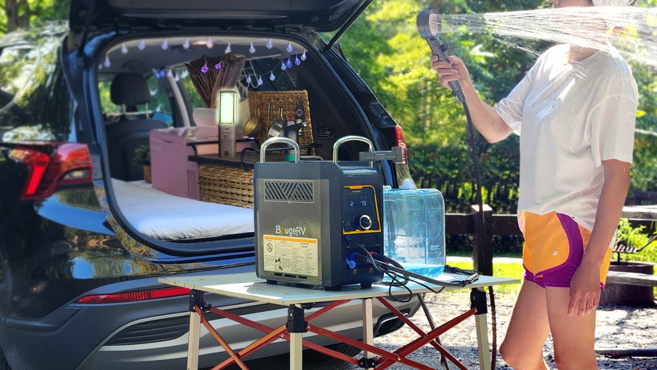How to Start & Use a Camping Water Heater - NO BUILD SOLO CAR CAMPING