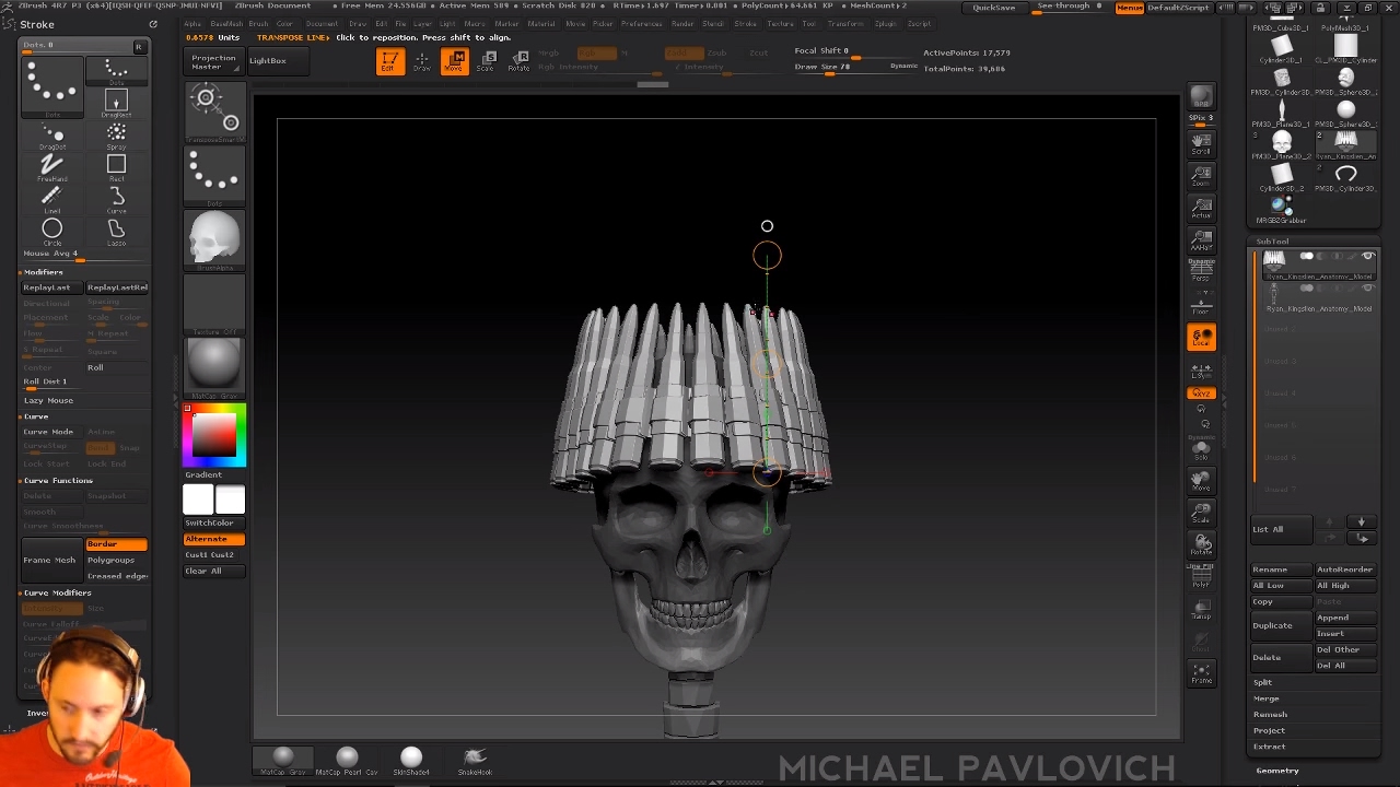 PavWork09: Controlling ZBrush Curves
