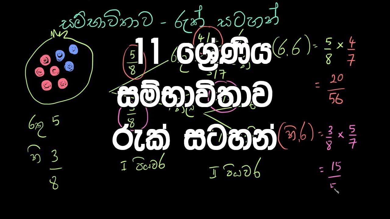 11 ශ්‍රේණිය  - සම්භාවිතාව - රුක් සටහන්| Grade 11 – Sambhavithawa (Probability) Ruk Satahan