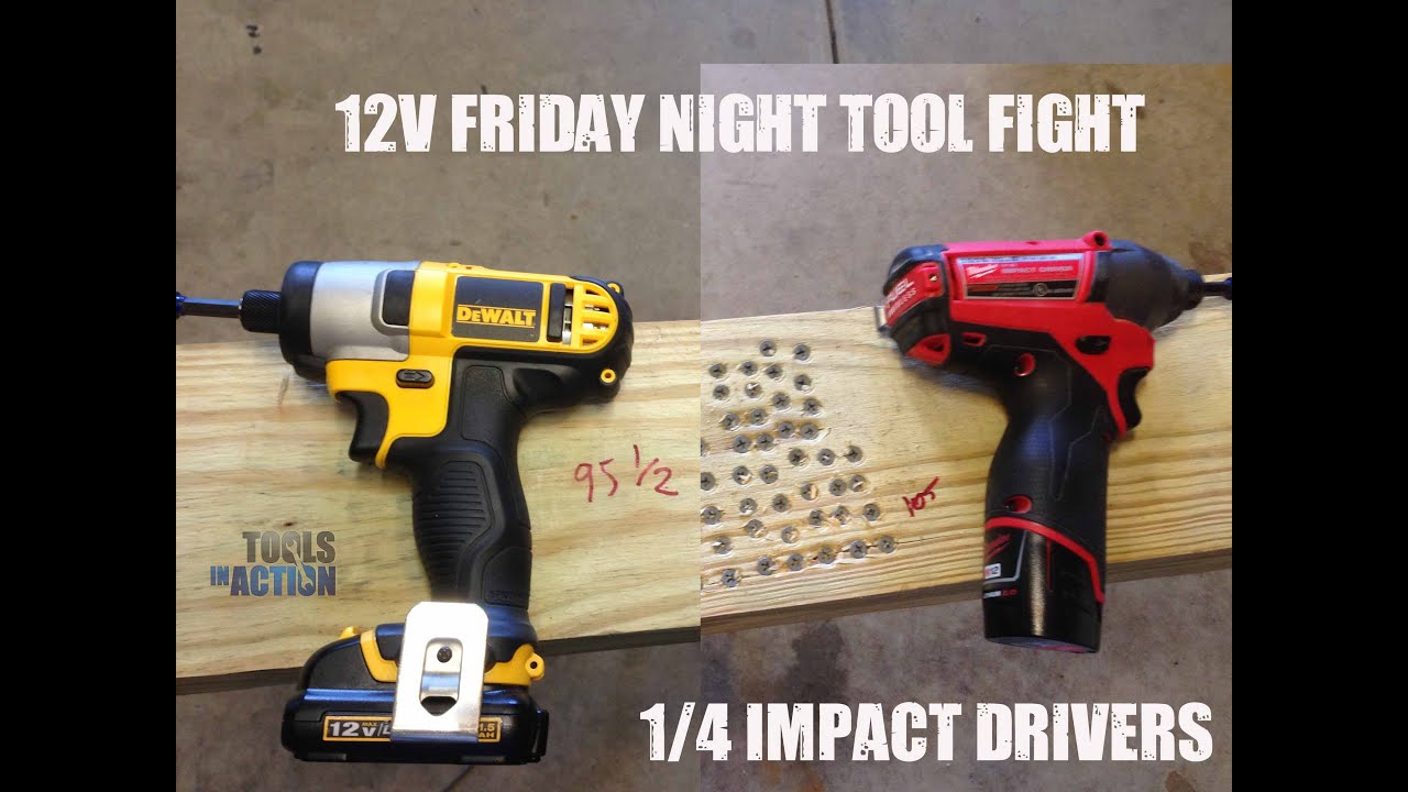 Friday Night Tool Fight - Milwaukee vs DeWALT 12V Impact Drivers