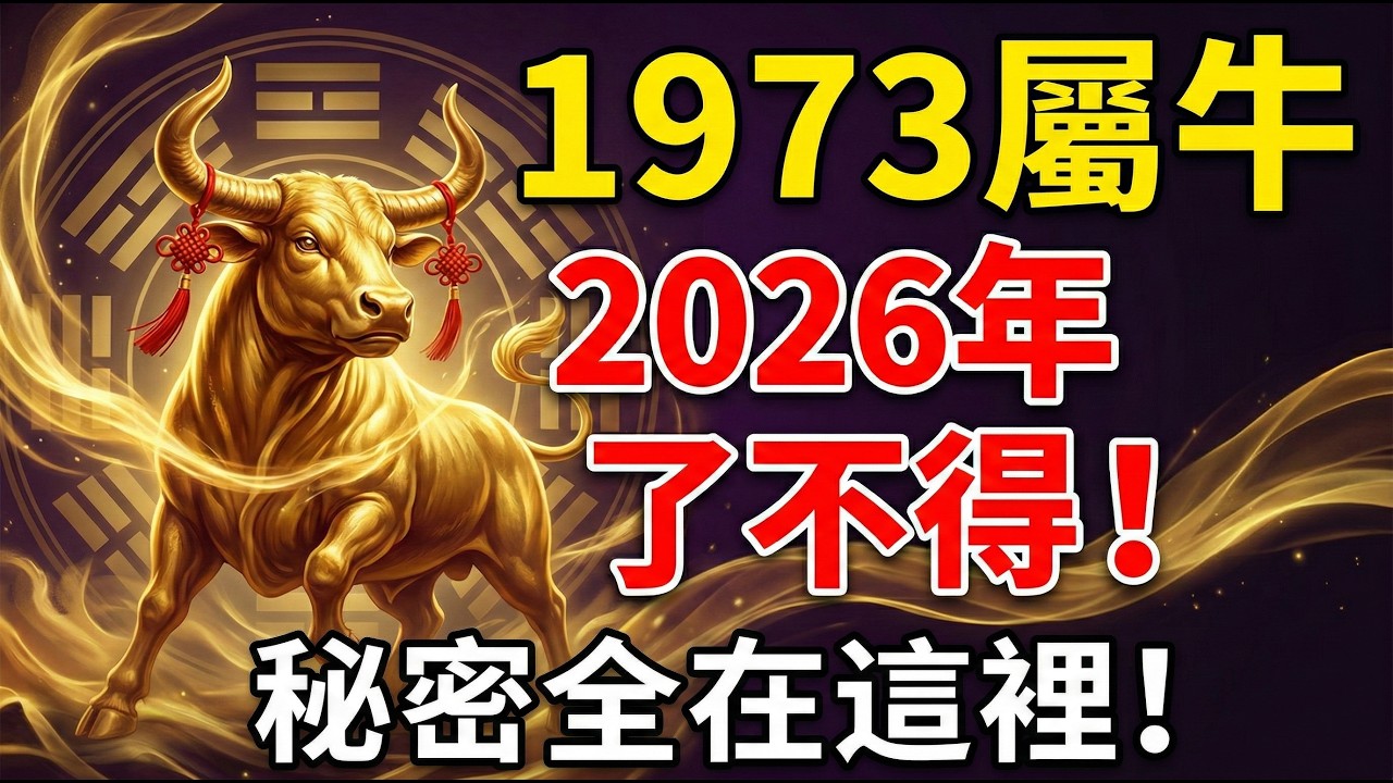 1973年屬牛人，癸丑年出生，2026年「了不得」！你家有嗎？#1973年屬牛 #2026屬牛運勢 #生肖牛2026運勢 #1973年生肖牛 #屬牛 #生肖牛 #馬年運勢 #轉運 #翻身 #丙午馬年