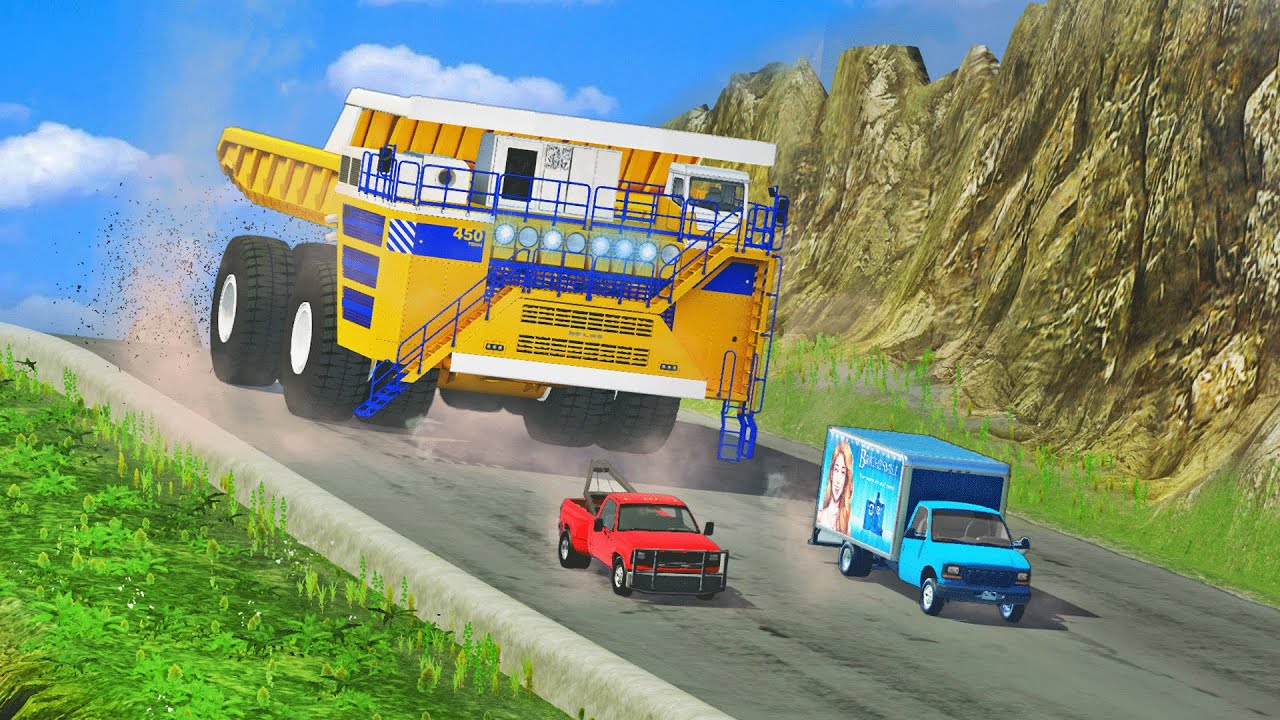 HUGE BELAZ TRUCK vs DOWN OF DEATH in BeamNG.drive
