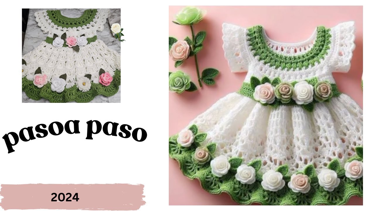 🎞️vestido a crochet para niña facil de hacer #vestidode #crochet #ganchillo #viralcrochet