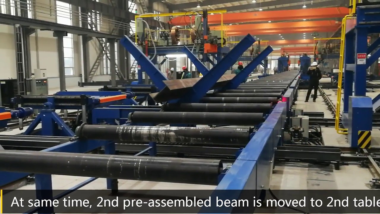 Hi-efficiency production H-beam start welding line, CNC program control