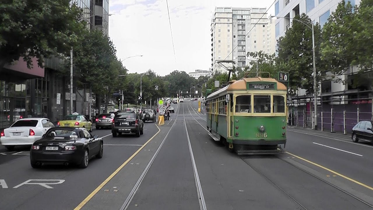Melbourne Trams Route 30 Drivers View W Class Tram 25th February 2011