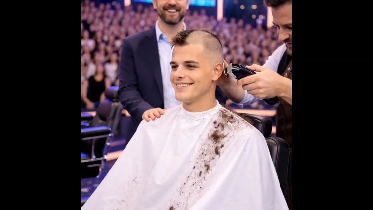 Lad has his head shaved on a TV show (AI)