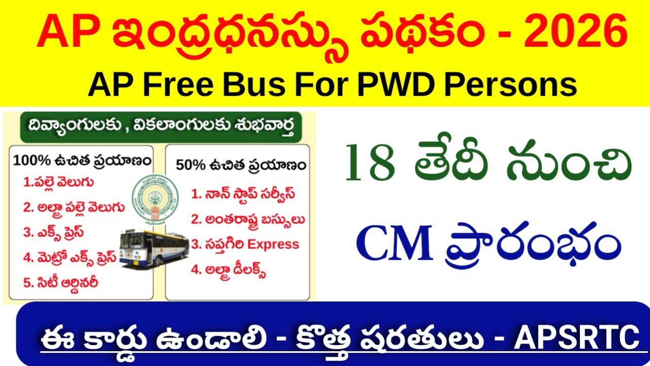 ఏపీలో ఇంద్రధనస్సు పథకం-దివ్యాంగులకు ఈ కార్డు తప్పనిసరి|Ap Indradhanassu Scheme 2026 for disabled|