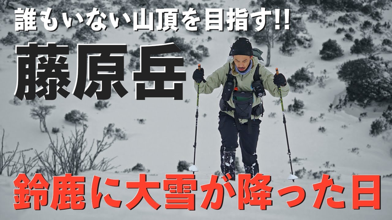 今季最強寒波はレベルが違う、、膝上まで埋まりながら誰もいない藤原岳山頂を目指す！