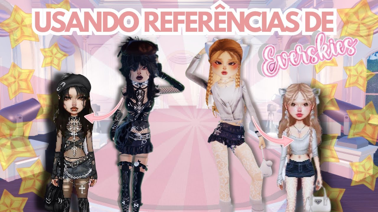 Jogando DRESS TO IMPRESS usando REFERÊNCIAS DE EVERSKIES!!!