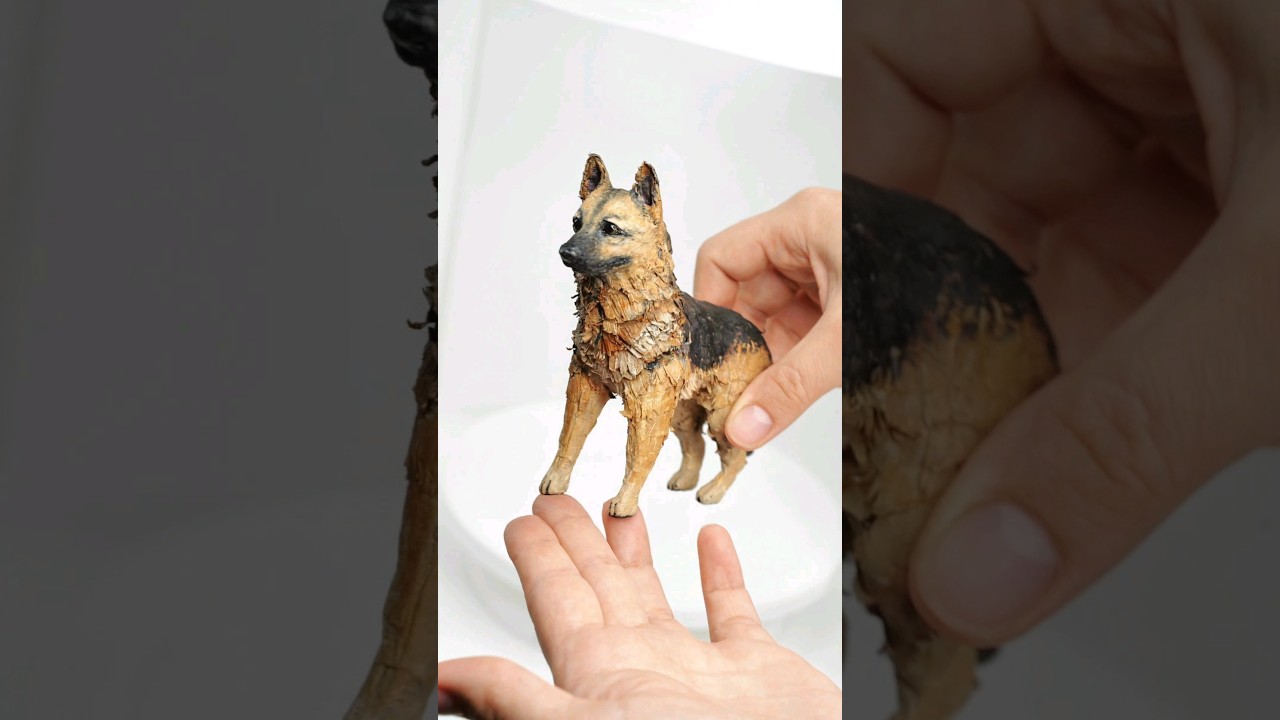 This dog 🐕 is made entirely of various types of paper (except eyes 👀)