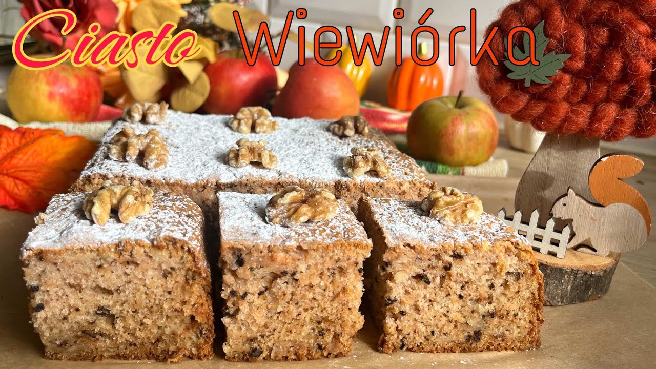 🍎🐿️Wilgotne Jabłkowo-Orzechowe Przepyszne Ciasto Wiewiórka🐿️🍏