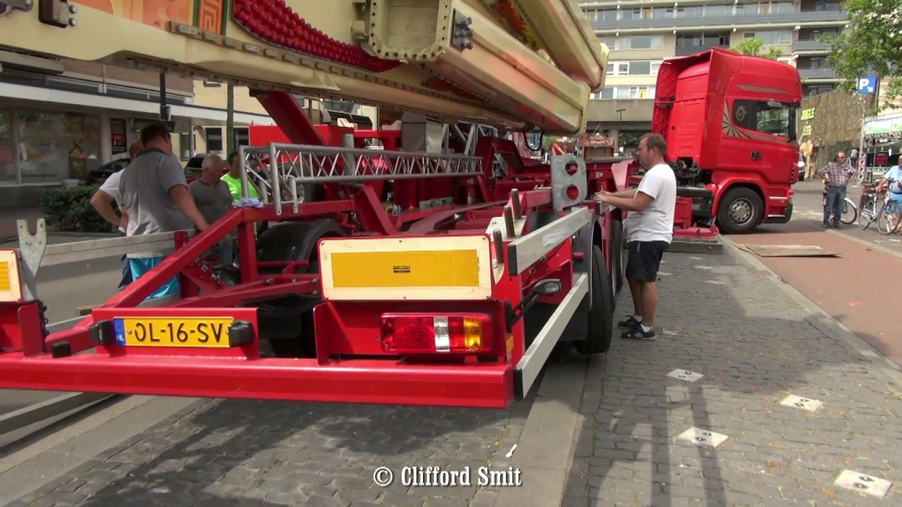 Kermis Tilburg 2017 Transport en opbouw deel 6