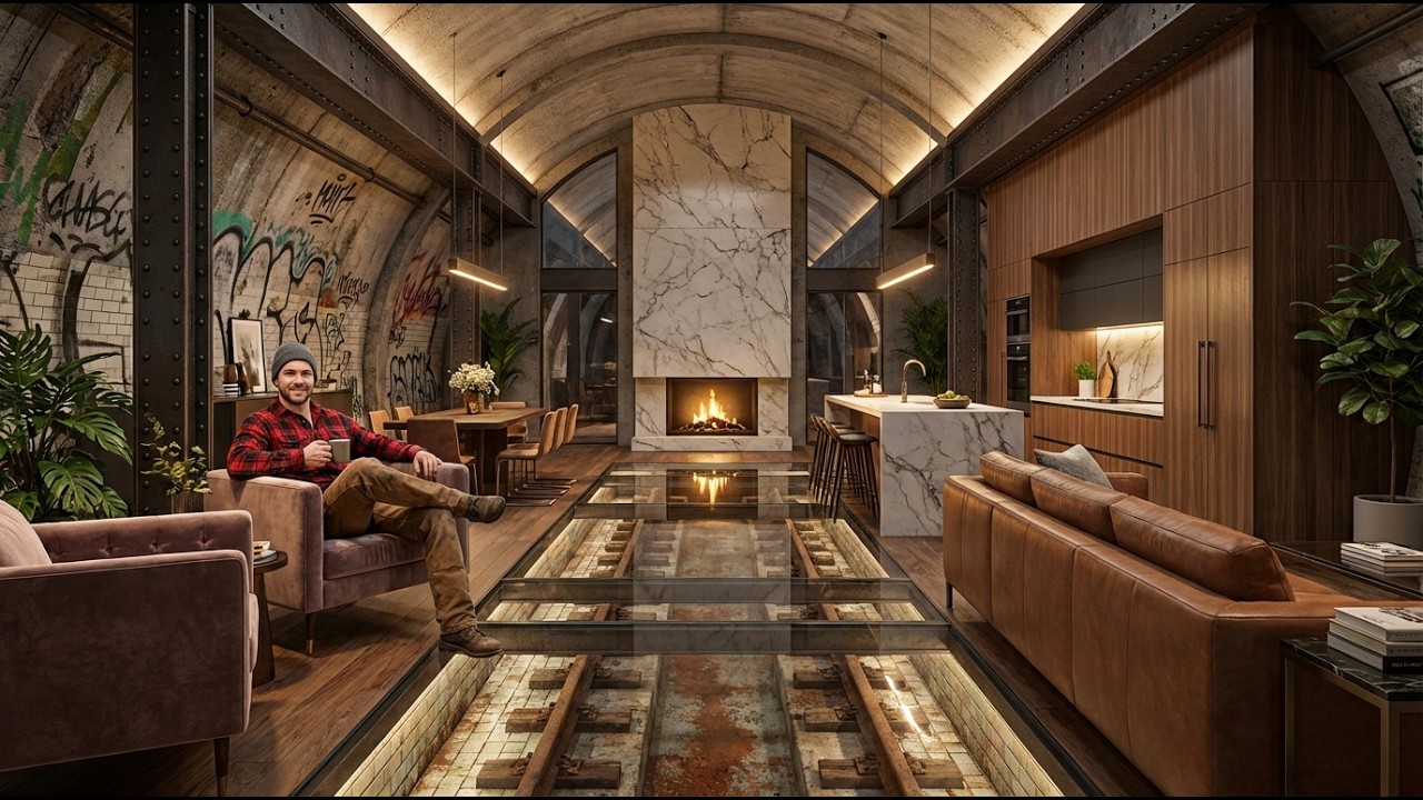 Converting a Secret Abandoned Subway into a Fully Equipped Luxury Modern Home (ASMR)