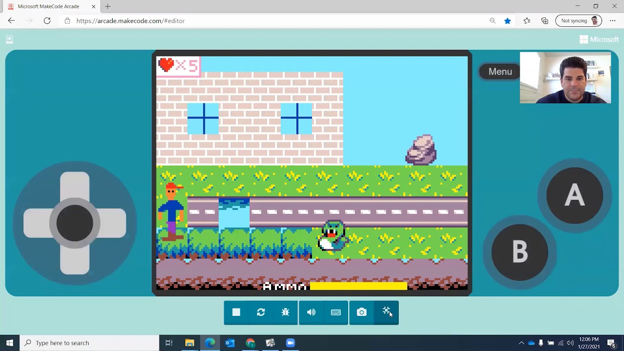 Makecode Arcade: Making Ammo Status Bar. stop unlimited shooting