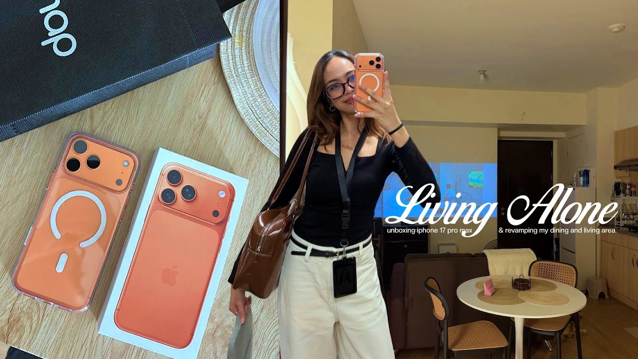 unboxing iphone 17 pro max ✧ revamping my dining and living area 🛋️🍂🧡