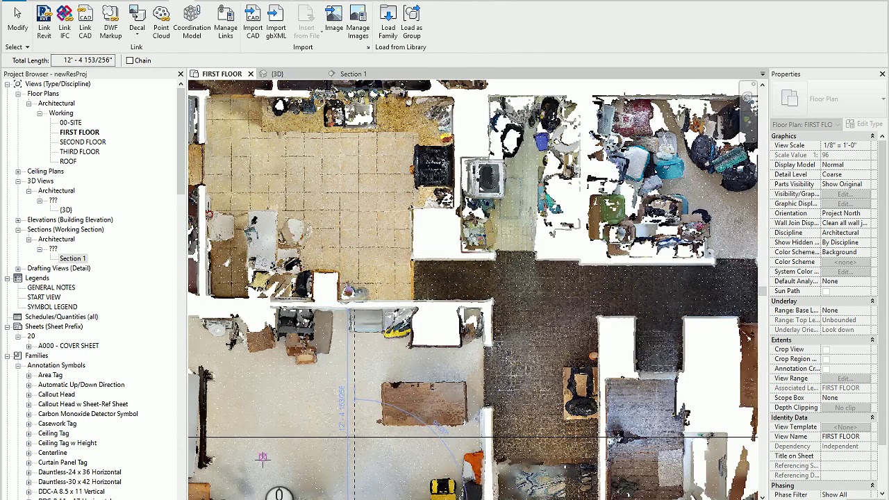 Using a Point Cloud to draw an existing building