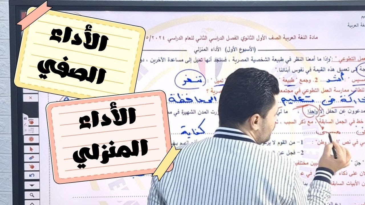 حل التقييمات الأسبوعية أولى ثانوي حل الأداء الصفي والأداء المنزلي الأسبوع الأول